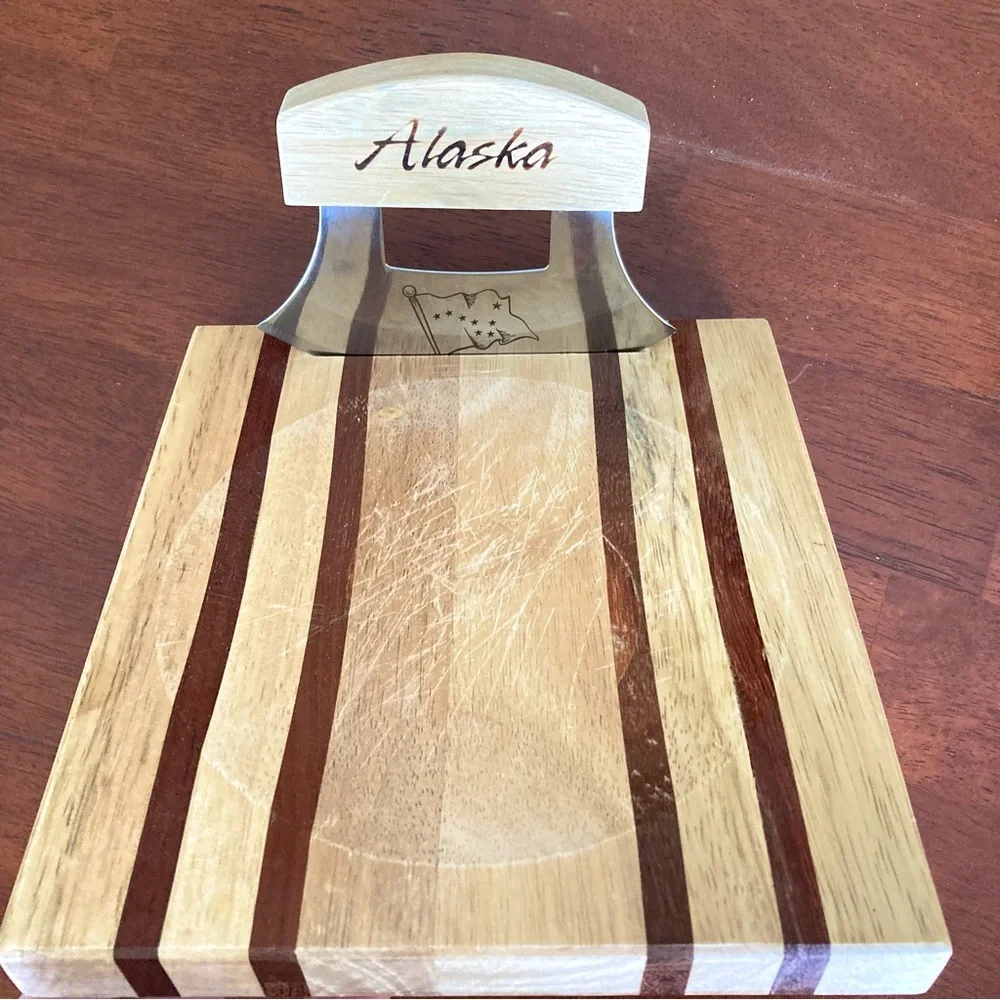 Alaska Ulu Knife and Chopping Bowl Board Set